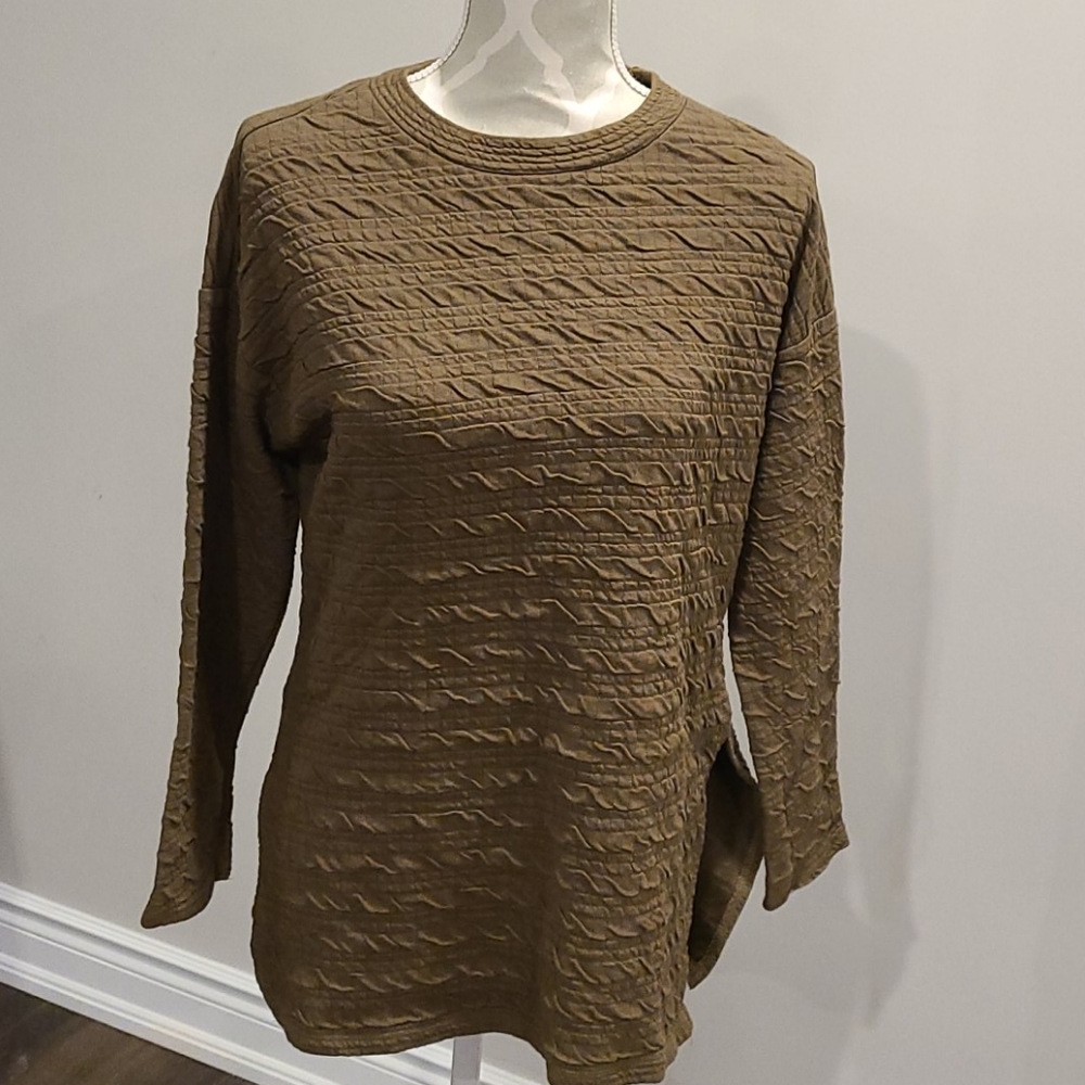 Zara olive green patterned long sleeve